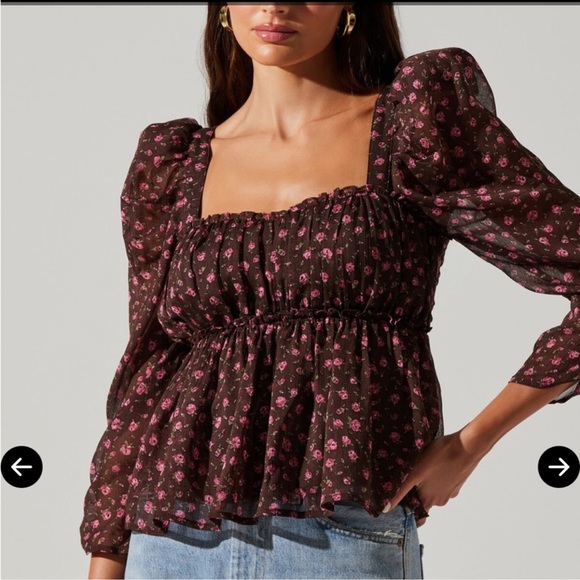 Astr Tops - ASTR The Label - Babydoll Paisley Blouse